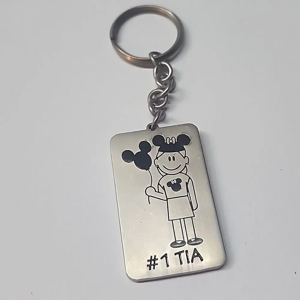 Walt Disney World '#1 Tia'' Polished Aluminum Key Chain